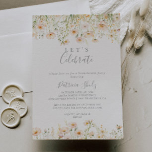 Invitación Clásico flor silvestre de Rubor celebremos a Fiest