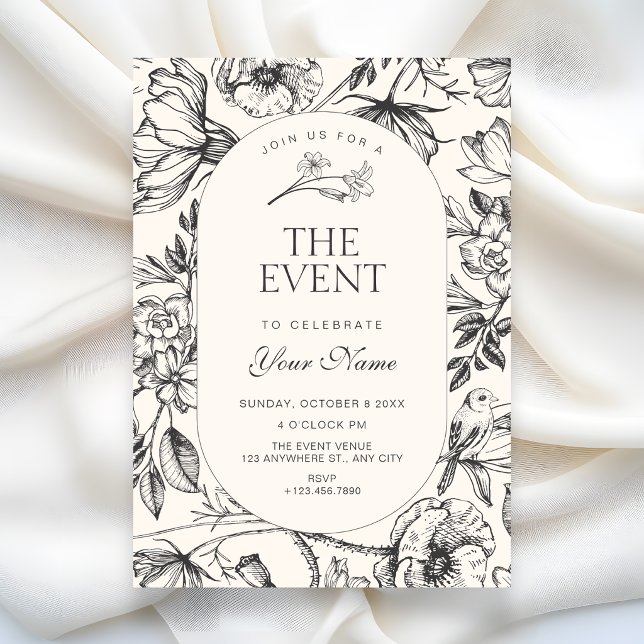 Invitación Clásico floral artístico  (Subido por el creador)