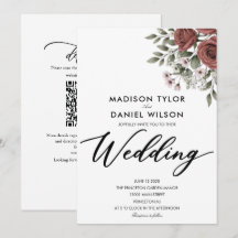 clásico floral de cobre marrón boda minimalista