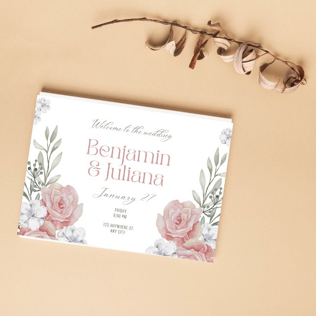 Invitación Clásico Floral Simple Elegante (Subido por el creador)