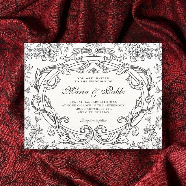 Invitación Clásico floral vintage boda  (Subido por el creador)