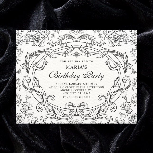 Invitación Clásico floral vintage cumpleaños (Subido por el creador)