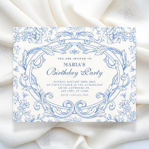 Invitación Clásico floral vintage cumpleaños
