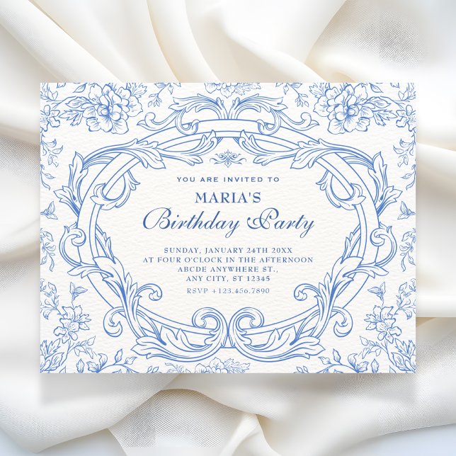 Invitación Clásico floral vintage cumpleaños (Subido por el creador)