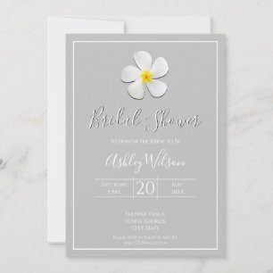 Invitación Clásico formal moderno, blanco sobre gris claro, n