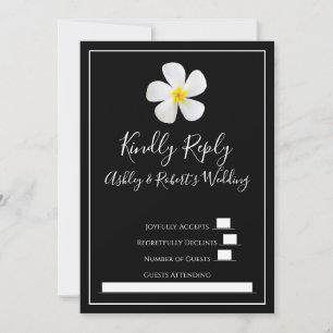 Invitación Clásico formal moderno, blanco sobre la boda negra