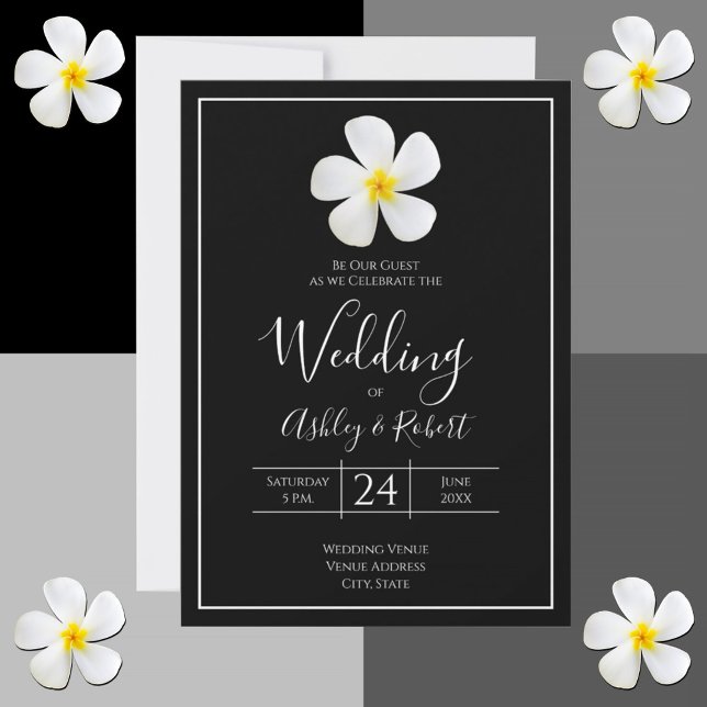 Invitación Clásico formal moderno, blanco sobre negro, Boda (Subido por el creador)