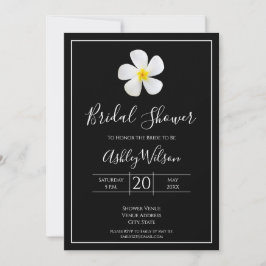 Invitación Clásico formal moderno, blanco sobre negro, novia