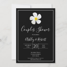 Invitación Clásico formal moderno, blanco sobre negro, pareja