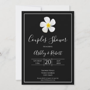 Invitación Clásico formal moderno, blanco sobre negro, pareja