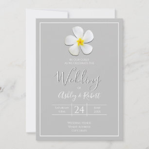 Invitación Clásico formal moderno, Boda blanco sobre gris cla