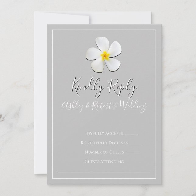 Invitación Clásico formal moderno, Boda blanco sobre gris cla (Anverso)