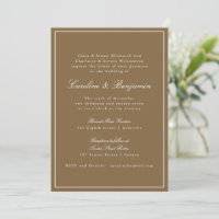 Clásico Formal Warm Brown Script Elegante Boda
