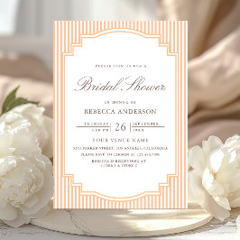 Invitación Clásico Foto de rayas naranjas para Despedida de s