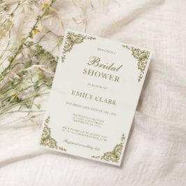 Invitación Clásico Golden Elegant Bridal Shower