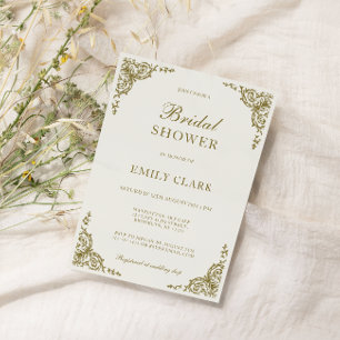 Invitación Clásico Golden Elegant Bridal Shower