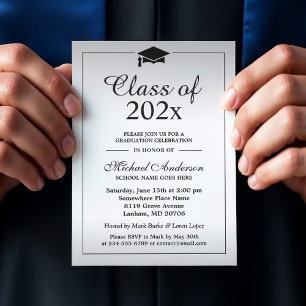 Invitación Clásico Gradiente De Plata Clase De Partido De Gra