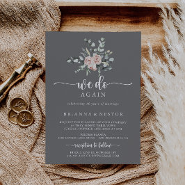 Invitación Clásico Gris rosa rosa Volvemos a prometer renovac