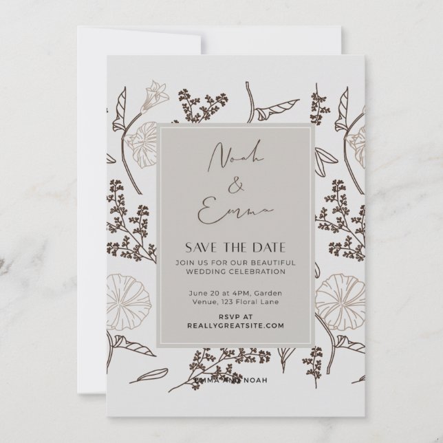 Invitación Clásico Guardar la fecha (Anverso)