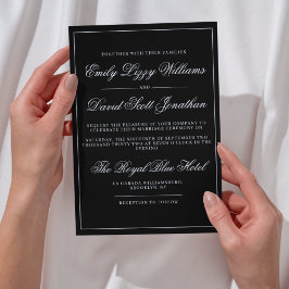 Invitación Clásico guión elegante negro sin tiempo