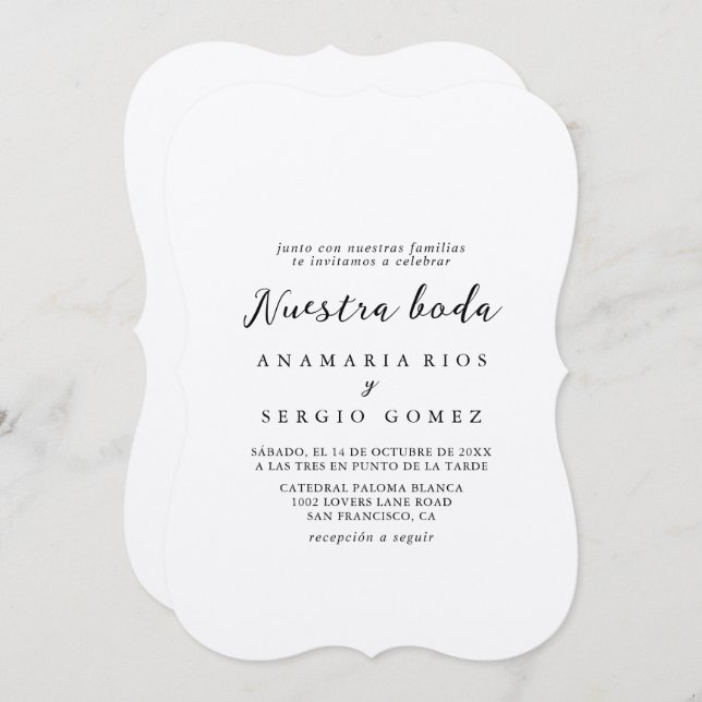 Invitación Clásico Kraft Nuestra Boda Boda (Anverso / Reverso)