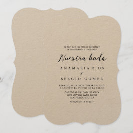 Invitación Clásico Kraft Nuestra Boda Boda