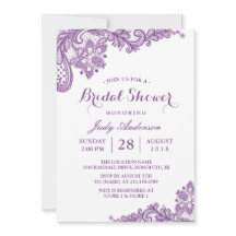 Clásico Lavender Purple Moderno Lace Bridal Shower