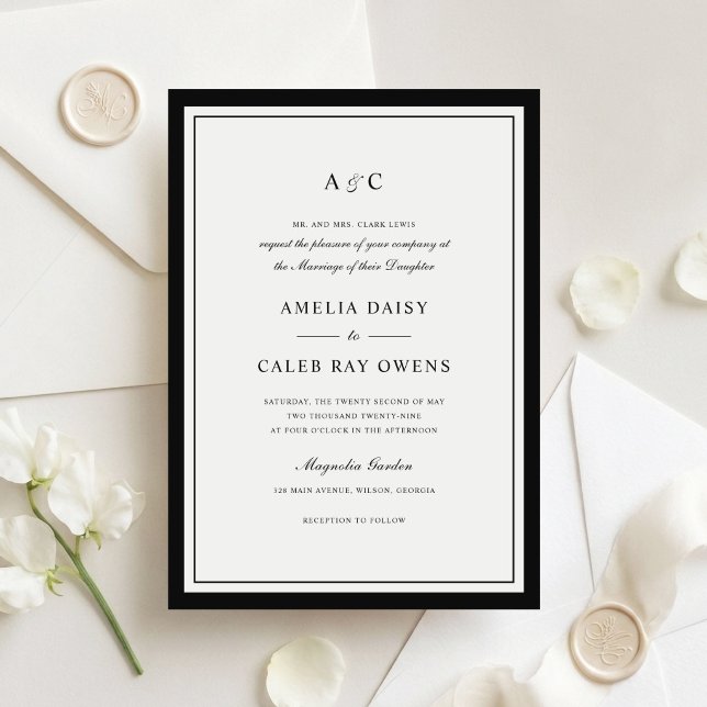 Invitación Clásico Marco de Borde Elegante Boda (Subido por el creador)