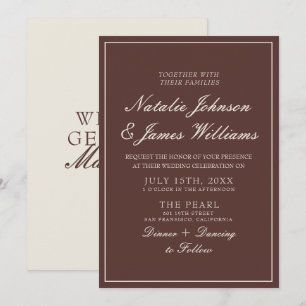 Invitación Clásico marrón chocolate dinero antiguo vintage bo