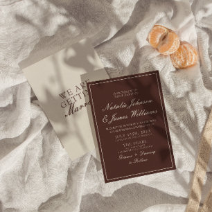 Invitación Clásico marrón chocolate dinero antiguo vintage bo