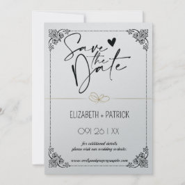 Invitación Clásico minimalista, búhos enamorados guardad la f