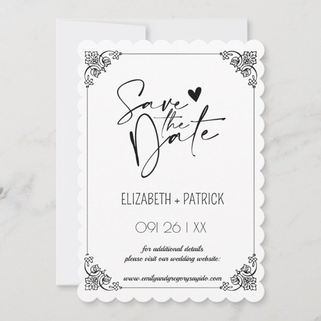 Invitación Clásico minimalista, búhos enamorados guarden la f (Anverso)
