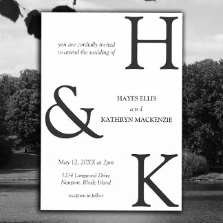 Invitación Clásico Minimalista de dinero viejo Boda simple es