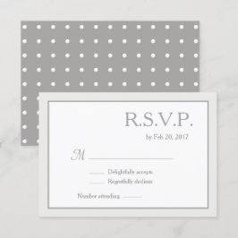 Invitación Clásico minimalista de puntos de polka gris blanco