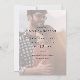 Invitación Clásico Minimalista Faded Photo Casual Boda Invi