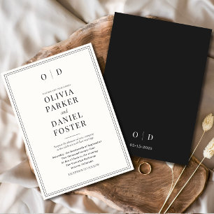 Invitación Clásico Minimalista moderno y elegante matrimonio