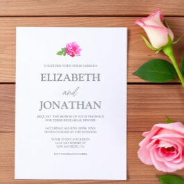 Invitación Clásico Minimalista Rosa Rosa Cena de Ensayo