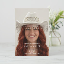 Invitación clásico minimalista rústico vaquero baby shower nu