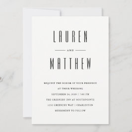 Invitación Clásico moderno | Boda de fotografías en blanco y 