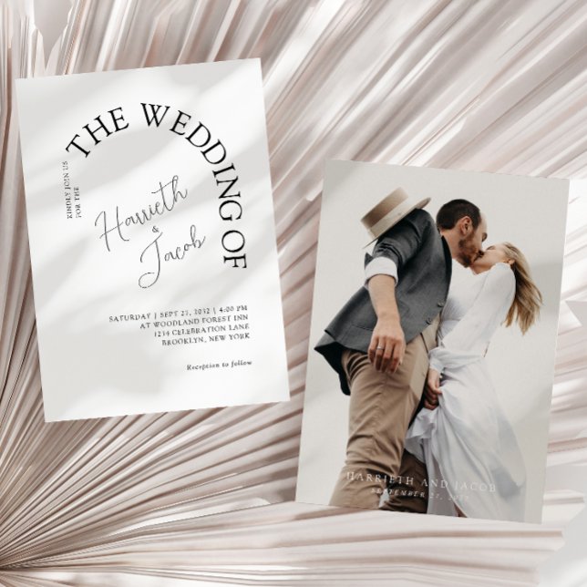 Invitación Clásico moderno: el Boda de fotografía arca (Subido por el creador)