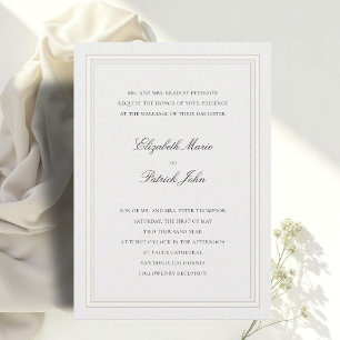 Invitación Clásico Moderno Formal Grueso y Delgado Boda Marfi