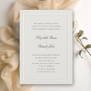 Invitación Clásico Moderno Formal Grueso y Delgado Ecru Boda