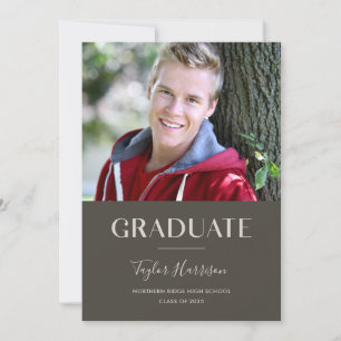 Invitación Clásico Moderno Graduado 1-Foto Fiesta de Graduaci