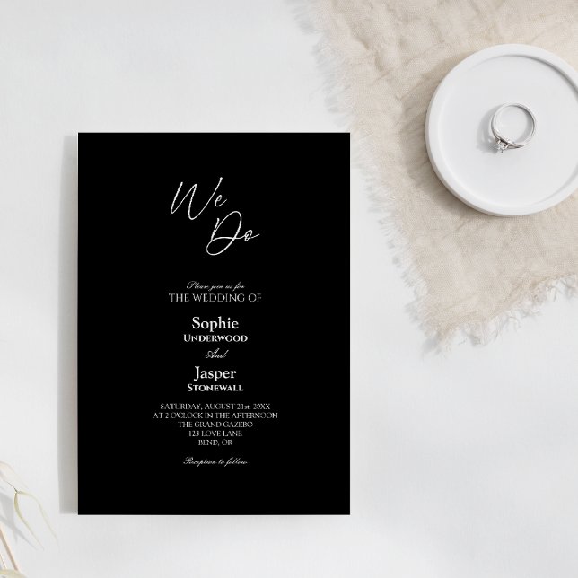 Invitación Clásico moderno negro simple que hacemos Boda (Subido por el creador)
