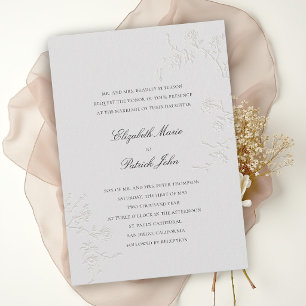 Invitación Clásico Moderno Rosas Silvestres Delicadas Boda Ma