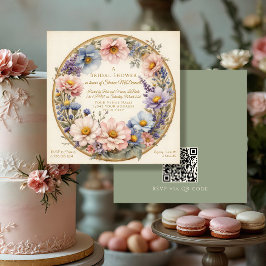 Invitación Clásico Moderno Vintage Floral acuarela rosa Oro