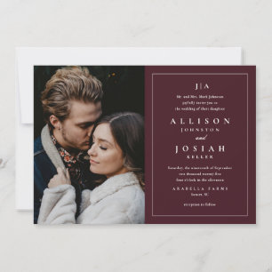Invitación Clásico Monograma Elegante Boda Fotografía