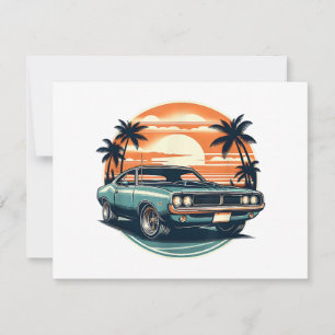 Invitación Clásico Muscularmente Car Retro Estilo Vintage