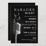 Invitación Clásico negro 30 cumpleaños Fiesta nocturno de Kar<br><div class="desc">Clásico Black 30th Birthday Karaoke Night Party Invitation</div>