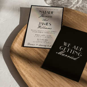 Invitación Clásico Negro Blanco Dinero Antiguo Lujo Fancy Bod